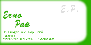 erno pap business card